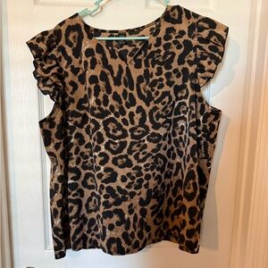 SHEIN Brown Leopard Print Blouse